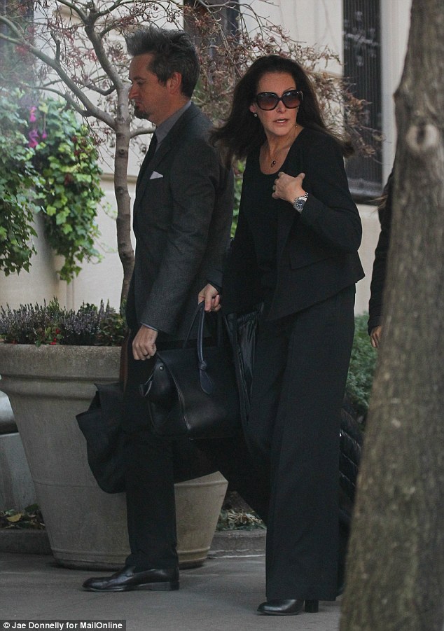 Max Nichols, the director's son, arrived at the memorial alongside a female companion