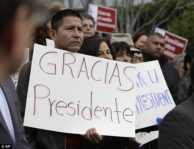 Crowds lined the streets of DC with signs thanking Obama for the move which was months in the making