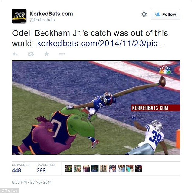 Otherworldly: According to this Photoshop user, Beckham catch looked like something out of Space Jam