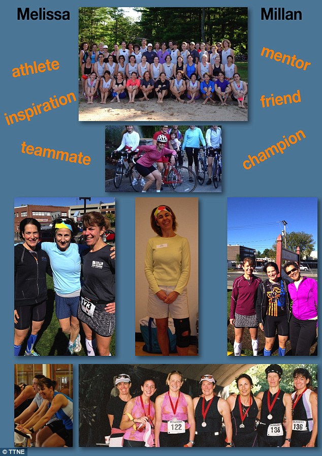 Another vigil was held for Millan on Sunday was sponsored by her triathlete group, Team Training New England, who described her an ‘an extraordinary human being’