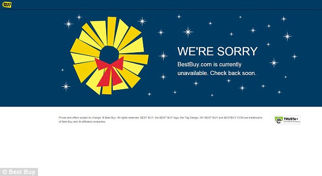 As shoppers went online for Black Friday deals without the crowds, Best Buy's website went down twice over the biggest shopping day of the year