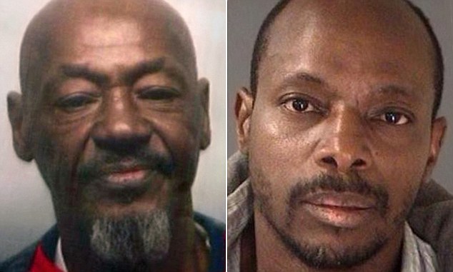 Homeless: Two homeless men, Tommy Mims, 64, (left) and an unnamed man (right)believed to be in his forties were found dead in similar killings as they slept on the street