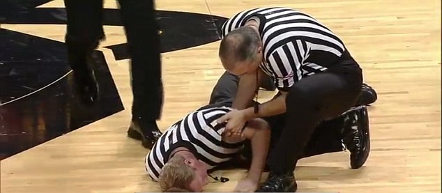 He had bruising over his right eye, and his neck was in a brace