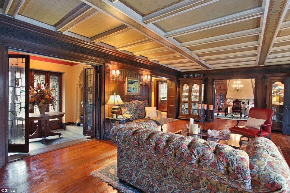 Impressive setting: This is one of two well-appointed living rooms the Gingerbread House features