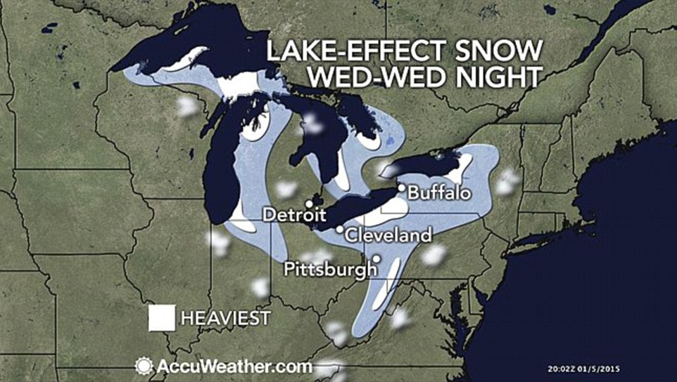 Snow days: The heaviest snowfalls will be confined to the Great Lakes region, where residents of Fulton, New York were expected to get as much as 28 inches of snow by Thursday. However, residents of New York City, Philadelphia and Washington, DC can expect to see flakes of their own as the week wears on
