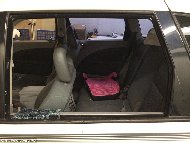 Tragic: This is the car seat, recovered from Boca Ciega Bay, in which investigators found the dead child