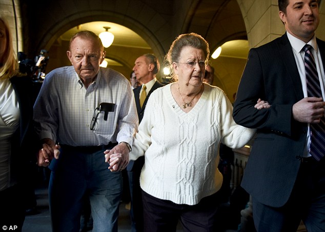 Heartbroken: Klein's mother, Lois (pictured in court February 4) said in a statement read during sentencing the murder had robbed her and her husband of their only child