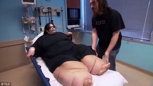 Ready: Amber loses 17lbs over the course of three months, a slower pace than Dr Nowzaradan had challenged her with, but upon reviewing her progress, he agrees to schedule the surgery (pictured)