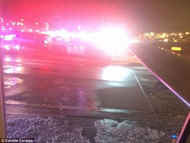 Flight 296 from San Antonio was carrying 63 passengers and five crew members. No one was harmed