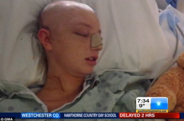 Battle: Good, pictured in hospital, suffered spinal injuries and doctors did not know if she would walk again