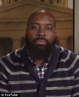 Making a plea: Michael Brown Sr. (above) has urged that protesters remain calm and be non-violent as Ferguson prepares for a grand jury decision in the death of his son