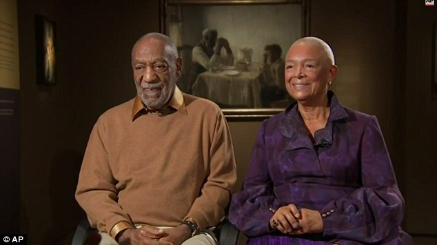 His response: Cosby finally responded to the recent allegations a few weeks back, saying he has 'no comment' during an interview with his wife Camille (above)