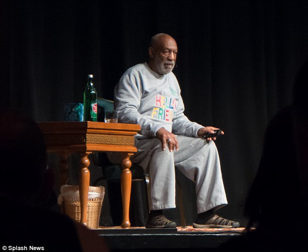 Back in action: Bill Cosby made his return to the stage on Thursday (above) performing in the Bahamas at an event to benefit a women's organization and receiving a standing ovation 