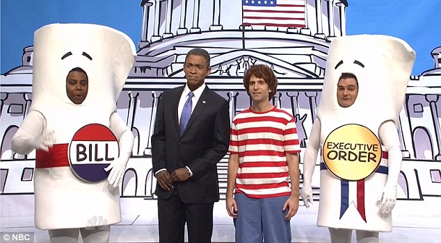An education: SNL staged a mock version of Schoolhouse Rock! informing viewers how President Obama vetoed Congress with an executive order to protect five million immigrants from deportation 