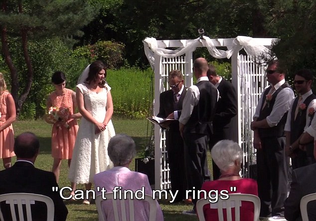 Casselman asks the couple where the rings are - after already dropping them
