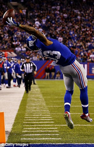Lauded: Beckham brought the Giants to a 14-3 lead against the Dallas Cowboys in Sunday night's game
