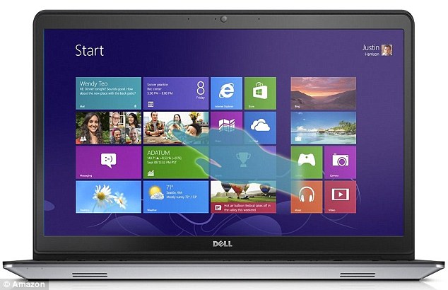 Tech steal: On the right, a Dell touchscreen laptop on sale for $659.19. Intel laptops are set to be 20 per cent off on the site 