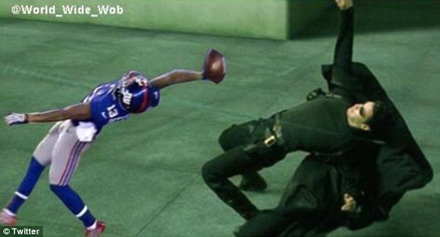 Dramatic: One hilarious post showed Beckham Jr dodging a bullet with a Matrix-style dive