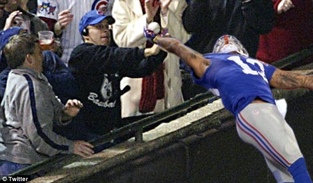 Mine: Beckham Jr swapped football for baseball for this meme, snatching the ball from a fan's grasp