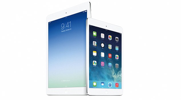 Figures showed that people iPhone 6s now read on their tablets (iPad Air and iPad mini pictured) 19 per cent less during the week, and 27 per cent less over the weekend. While those with an iPhone 6 Plus were on their tablets 31 per cent less during the week, and 36 per cent less over the weekend