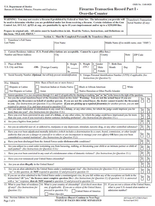 Background check: The FBI's National Instant Criminal Background Check System said over 500 checks each day fail because of incomplete information