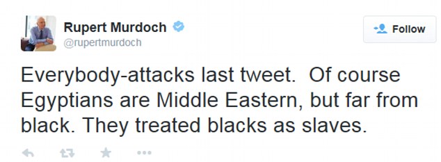 Murdoch then attempted to explain his stance which only angered Twitter followers even more