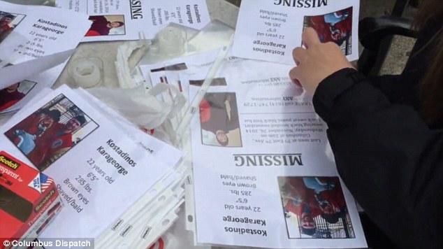 Desperate: Flyers and maps of Karageorge's last-known steps were printed off and distributed in the town