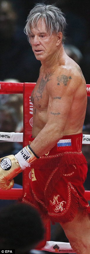 Mickey Rourke during the match
