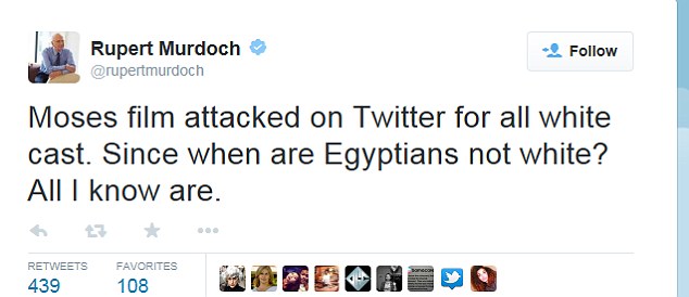 Social media thoughts: The media mogul weighed on on the debate on Twitter 