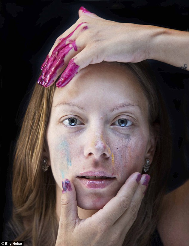 Ashley Donoghue models the look given to her by  3-year-old daughter Aavie.  Elly says she wants the project to affect people that feel pressured to present themselves in a certain way