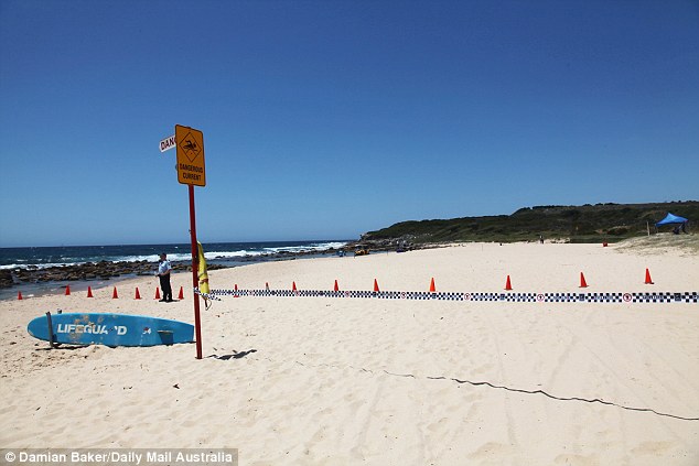 The 'very small' infant was dug up about 50 metres away from the closest footpath leading off the beach 