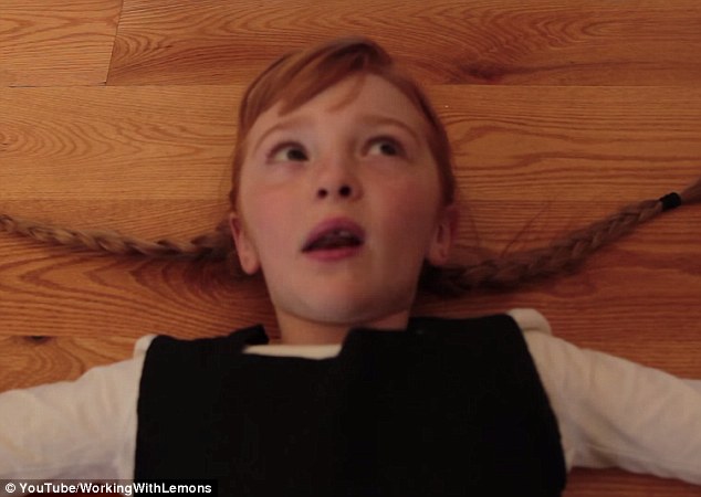 'Tick tock, tick tock': To create the video, Ms Bourne sewed costumes for Mia - such as this one, pictured - and Ariana, while Mr Bagley sorted out the recording and audio and his talented sisters rehearsed their lines