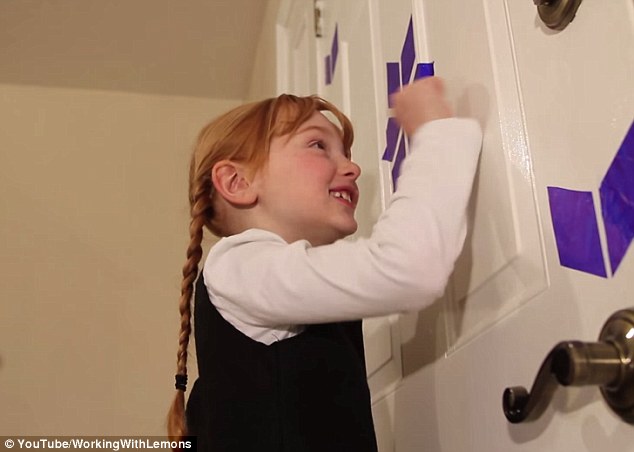 Older: Mr Bagley, a filmmaker who runs a production crew called Working With Lemons , started making videos in high school using 'a $150 camera and a Mac'. Above,  Mia, as a teenage Anna, knocks on Elsa's door