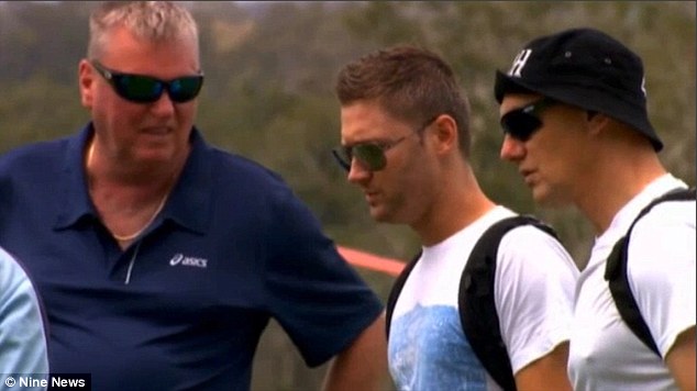 Michael Clark on his way to the family home of Greg and Virginia Hughes, the parents of Phillip Hughes on Monday
