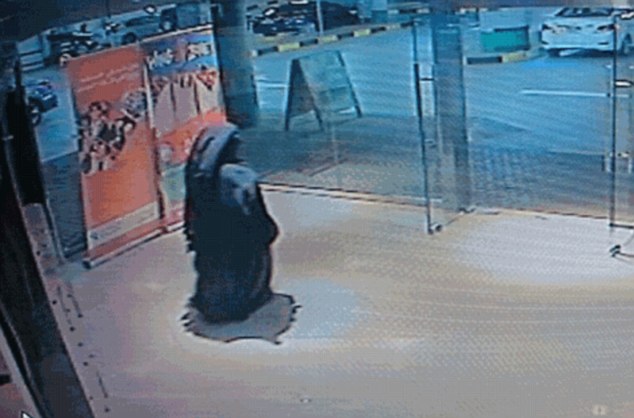 Assailant: Local police released this picture of the attacker fleeing the scene 