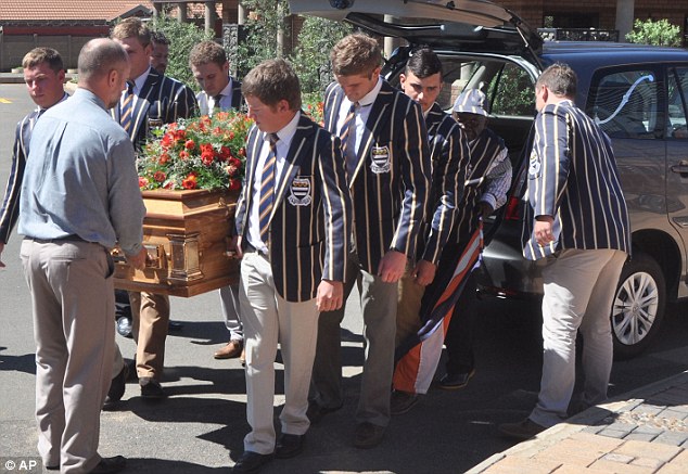 Pall bearers carry the coffin of Pierre Korkie, killed in Yemen during a botched US raid on al-Qaeda militants