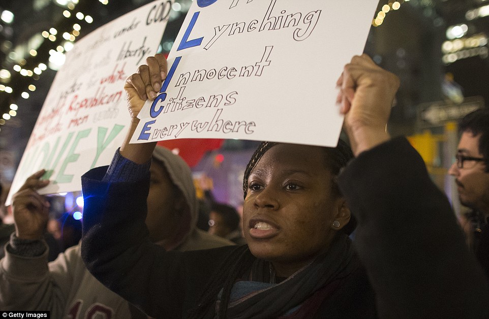 Protesters returned to the streets of New York City on Tuesday evening to protest the police-involved killings of Eric Garner on Staten Island, New York, and Michael Brown in Ferguson, Missouri
