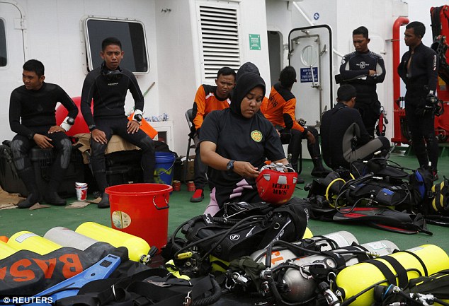 The group of divers are part of the ongoing search and rescue operation in a bid to find the wreckage