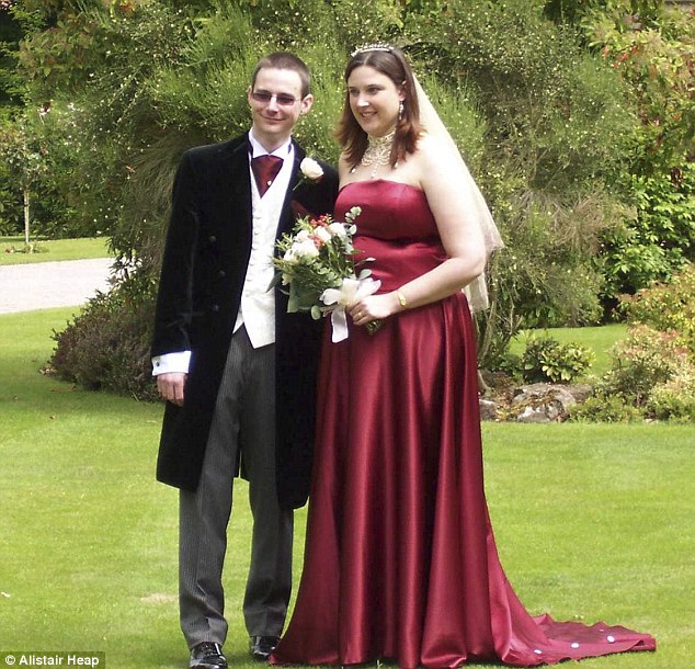 Karen with her first husband Graham on their wedding day. They married in 2005 in the Forest of Dean after Graham proposed one evening 