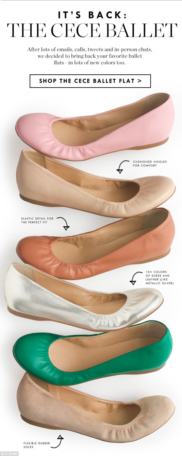 New CeCe:  After newsletter subscribers were alerted that the $125 Cece Ballet Flat, which was discontinued in early 2014, had returned last week, customers immediately began noticing differences in the new shoes