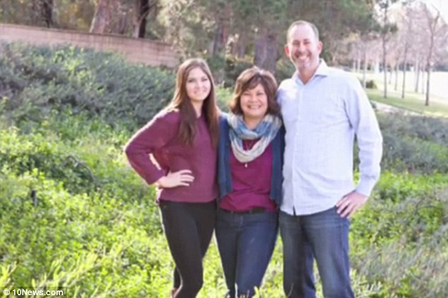 Family: Olivia Lake is seen with her parents Jacki and Jeff Lake. Jeff Lake works as a lawyer, and his wife Jacki Lake used to be the parent-teacher association president at Poway High School