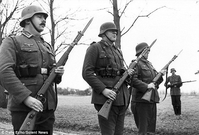 Guests were watched over by guards in full SS uniforms who are believed to have been made up of members of a military re-enactment society 