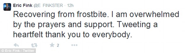 On the mend: On Wednesday, he told his Twitter followers that he was on the road to recovery