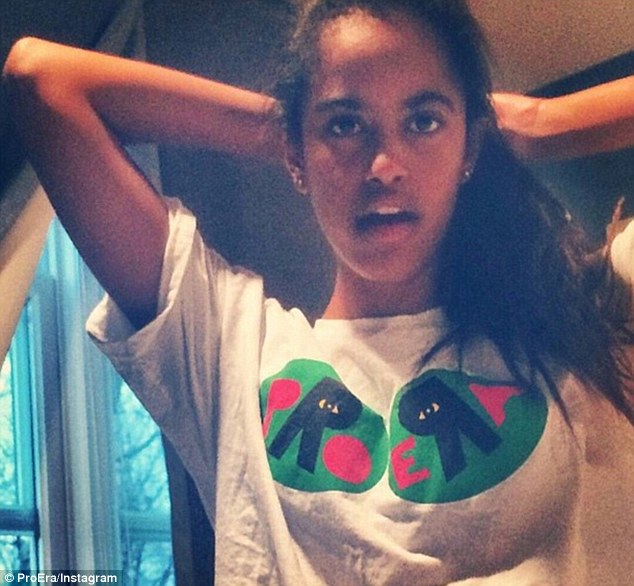 RAP FAN? An image apparently showing Malia Obama, 16, wearing a t-shirt for hip hop collective Pro Era was shared on Instagram by the group, which claimed a 'mutual friend' gave them the image