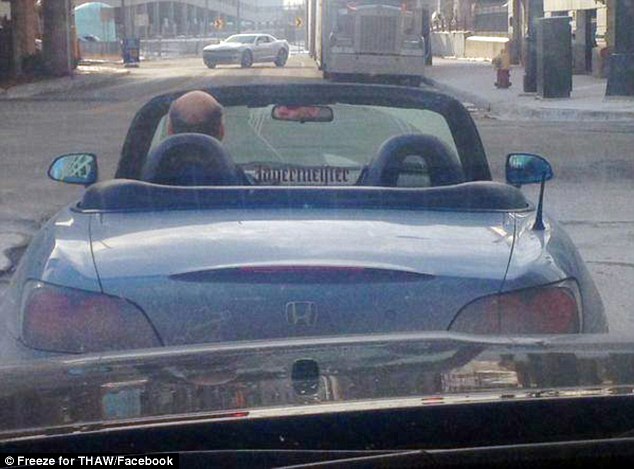 Exceptions: De Jong says he only ever puts the top up if he has a passenger in the car who feel uncomfortable, or when it's downpour raining 