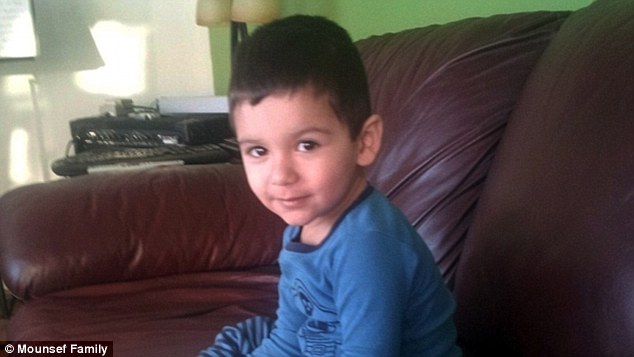 Killed: The toddler was pinned underneath Suter's SUV in the crash and later died in hospital 
