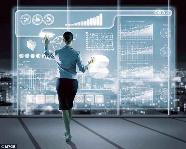 The reports says people will work in a 'shared workplace' that will be set up so that people can interact with holographic people from all around the world