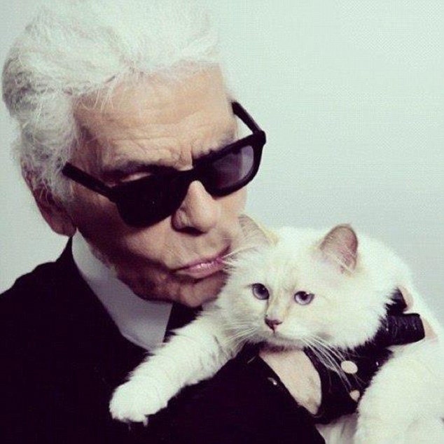 Karl with his cat Choupette - who he told CNN that he wished he could marry