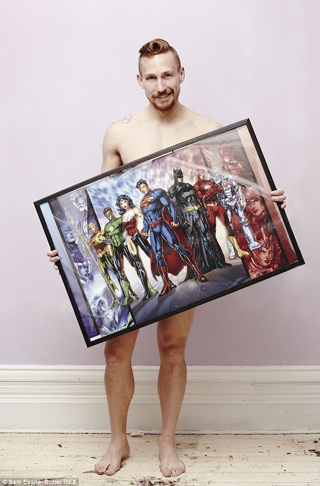 Baring it all: Dan, who works in marketing, kept this framed DC Comics art which was given to him by his former boyfriend