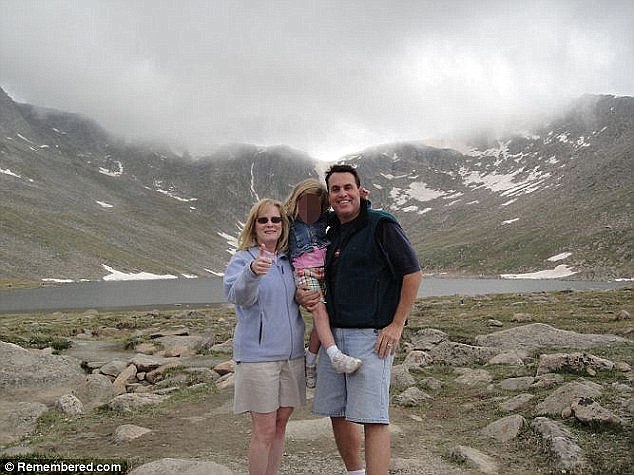 Married: Harold and Toni Henthorn with their daughter. The couple were married for 12 years and her life was insured against death when she feel 140ft and died in the Rockies. He claimed it was an accident
